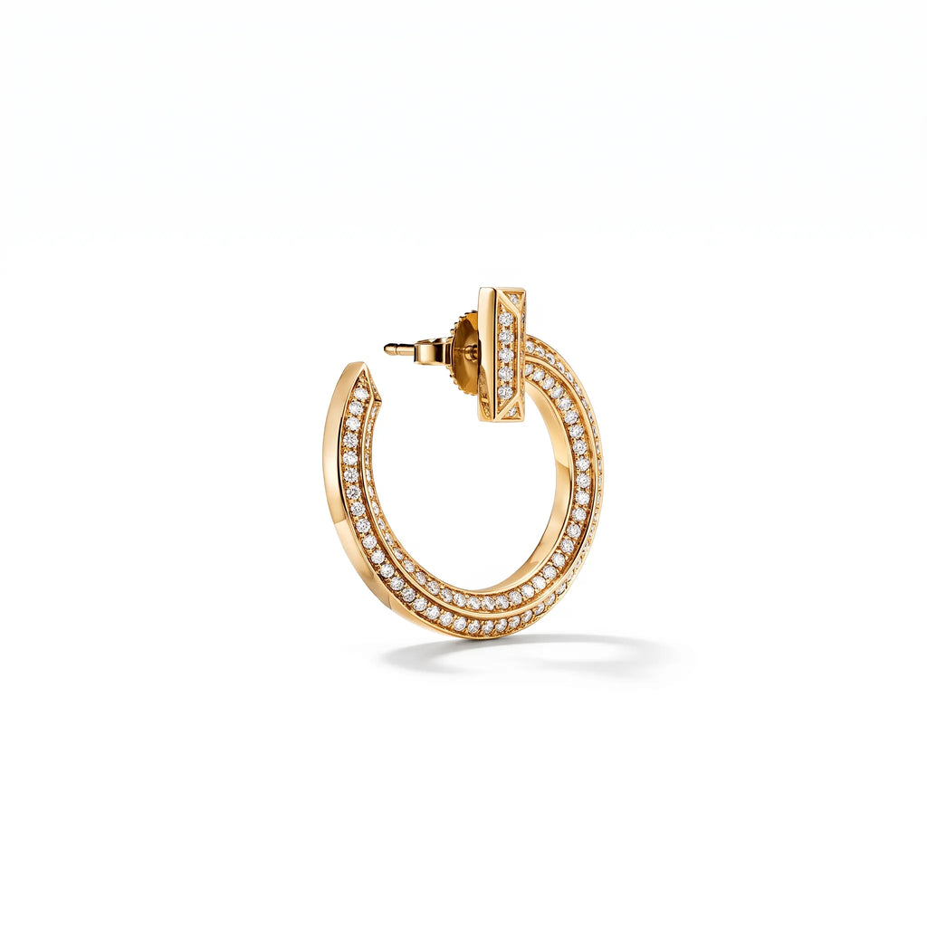 T1 Pavé Open Circle Hoop Earrings