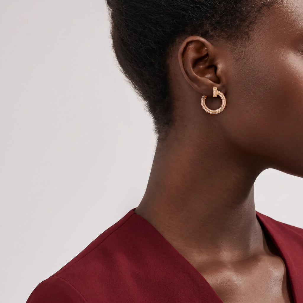 T1 Pavé Open Circle Hoop Earrings