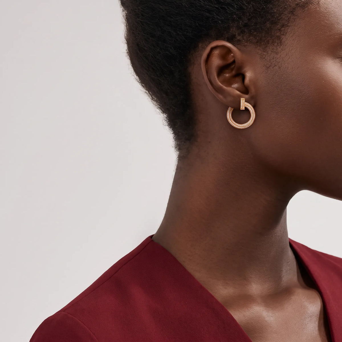 T1 Pavé Open Circle Hoop Earrings
