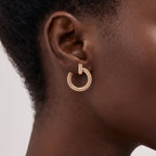 T1 Pavé Open Circle Hoop Earrings