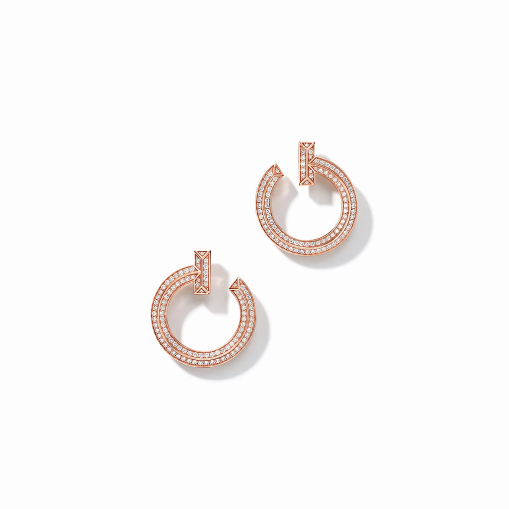 T1 Pavé Open Circle Hoop Earrings