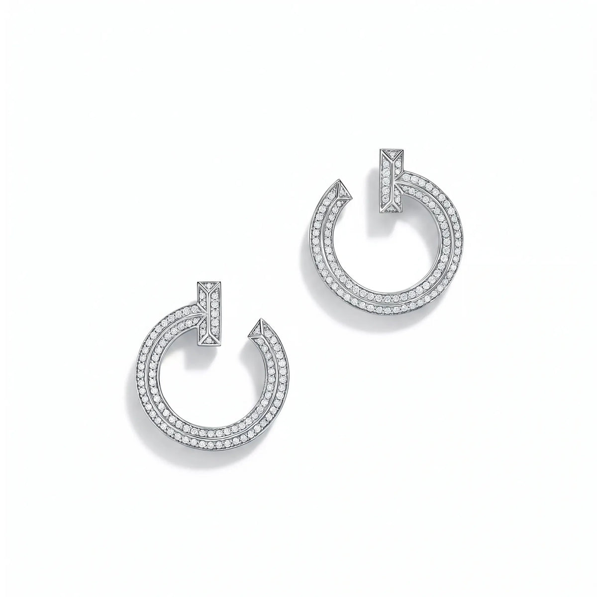 T1 Pavé Open Circle Hoop Earrings