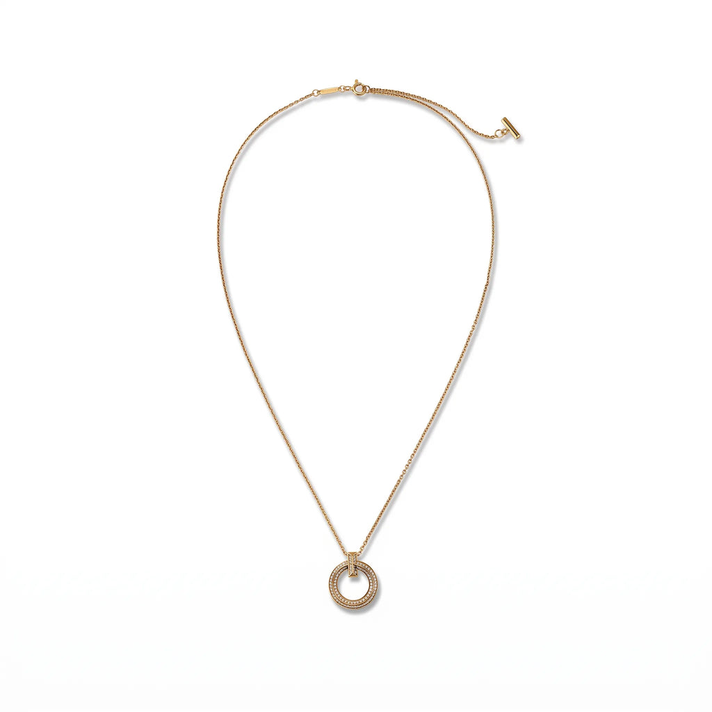 T1 Pavé Open Circle Pendant Necklace