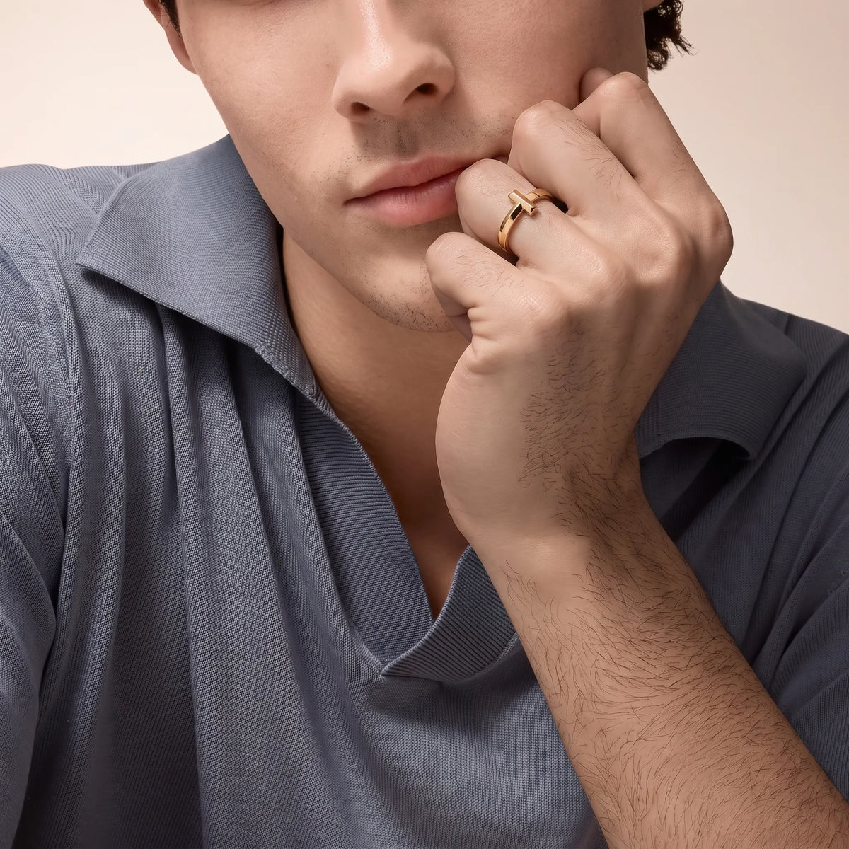 T1 Sculpted Narrow Stacking Ring