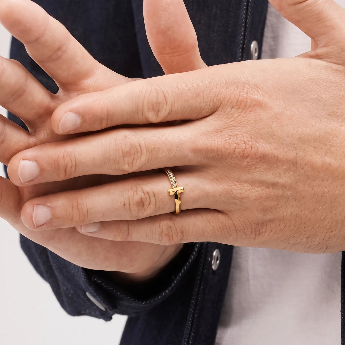 T1 Split Band Pavé Ring