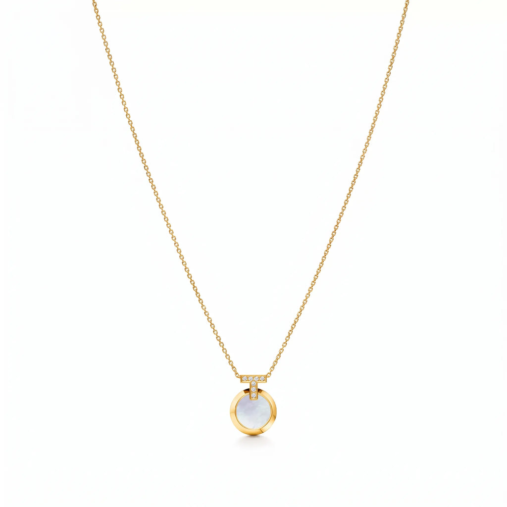 T1 Two-Tone Reversible Disc Necklace