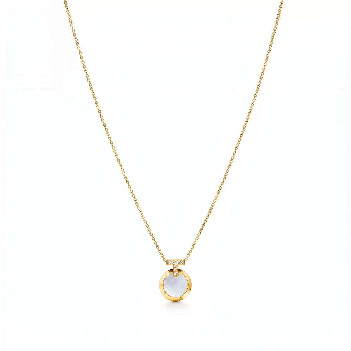 T1 Two-Tone Reversible Disc Necklace