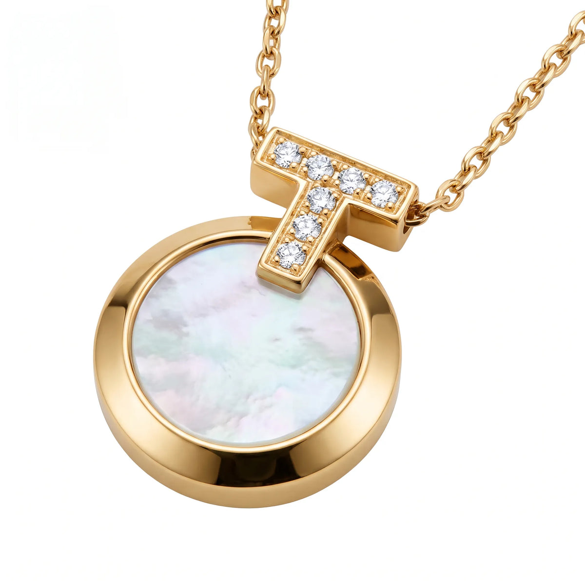 T1 Two-Tone Reversible Disc Necklace