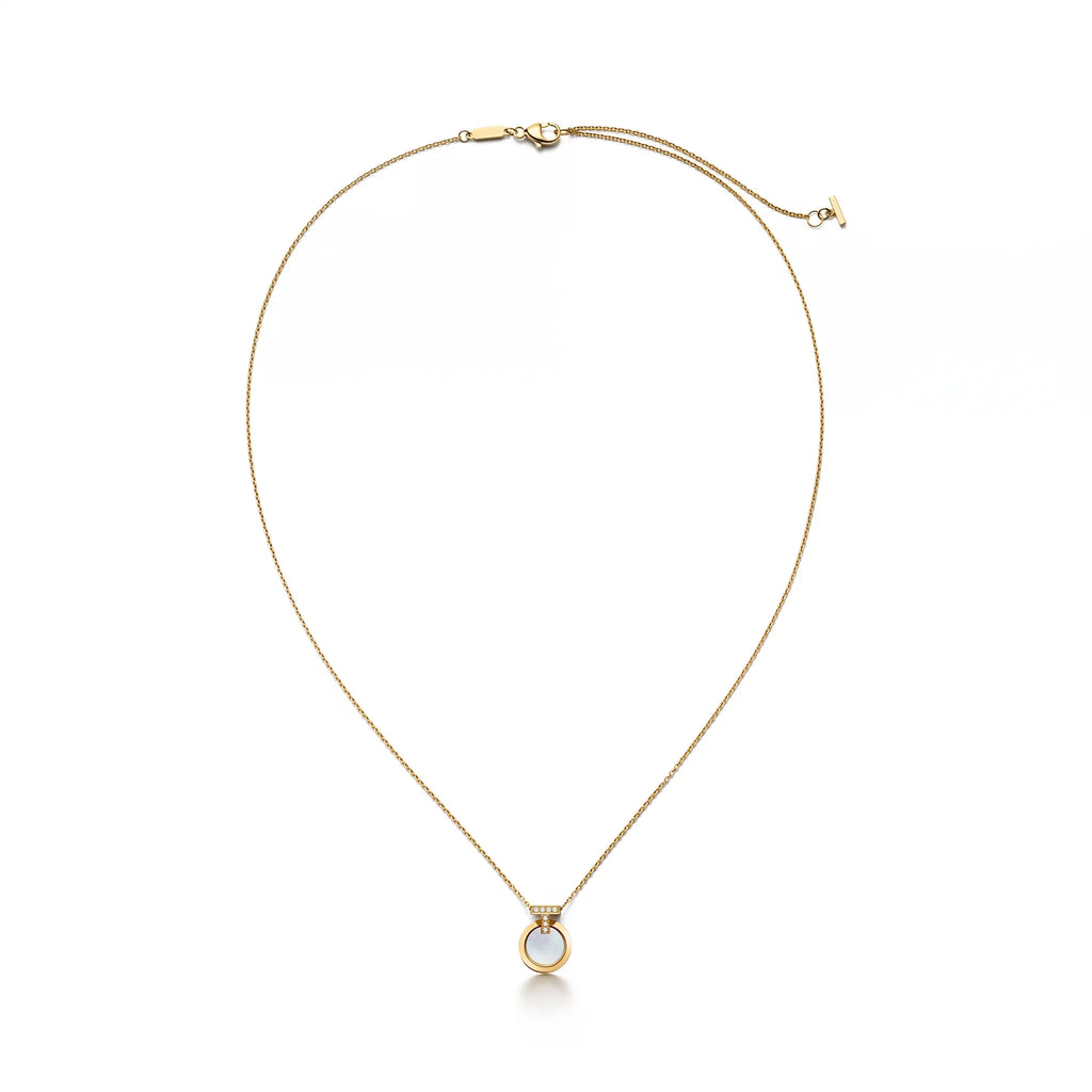T1 Two-Tone Reversible Disc Necklace