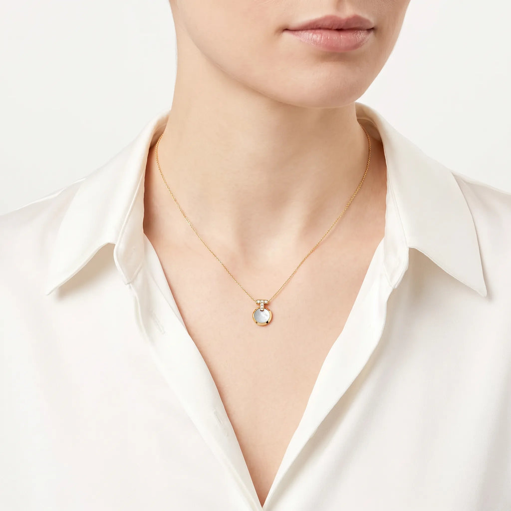 T1 Two-Tone Reversible Disc Necklace