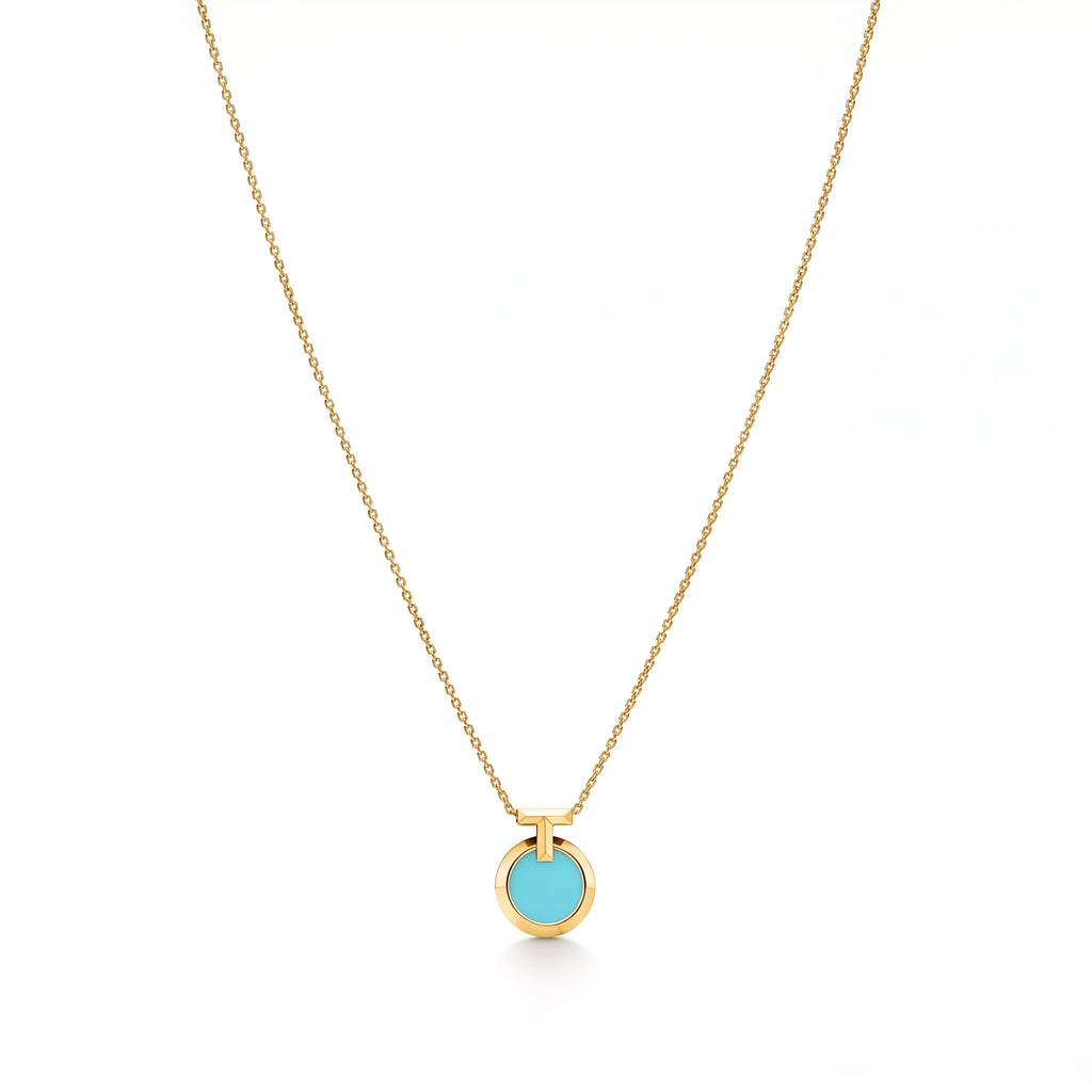 T1 Two-Tone Reversible Disc Necklace