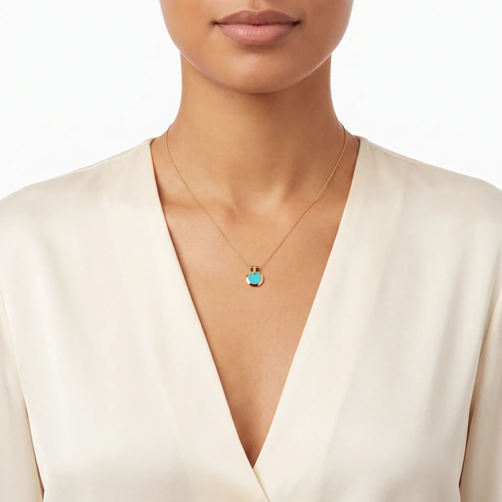 T1 Two-Tone Reversible Disc Necklace