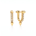 Titan Petite Pavé Spear Hoop Earrings