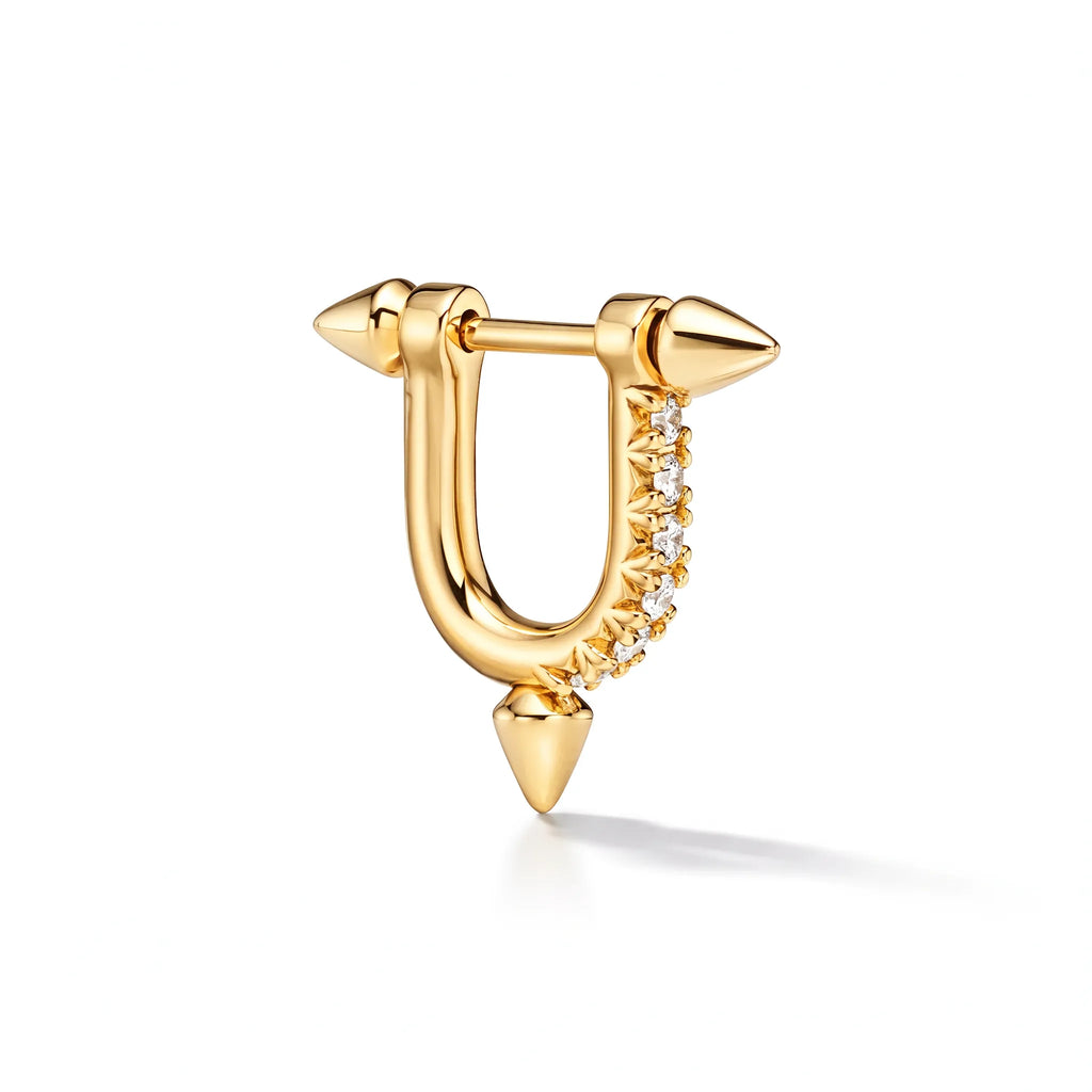 Titan Petite Pavé Spear Hoop Earrings