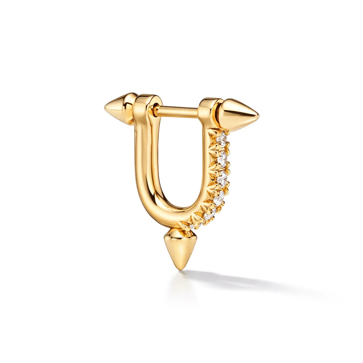 Titan Petite Pavé Spear Hoop Earrings