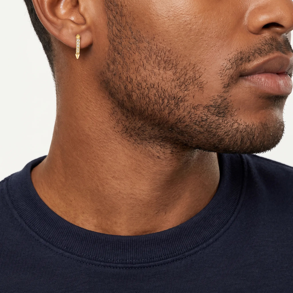Titan Petite Pavé Spear Hoop Earrings