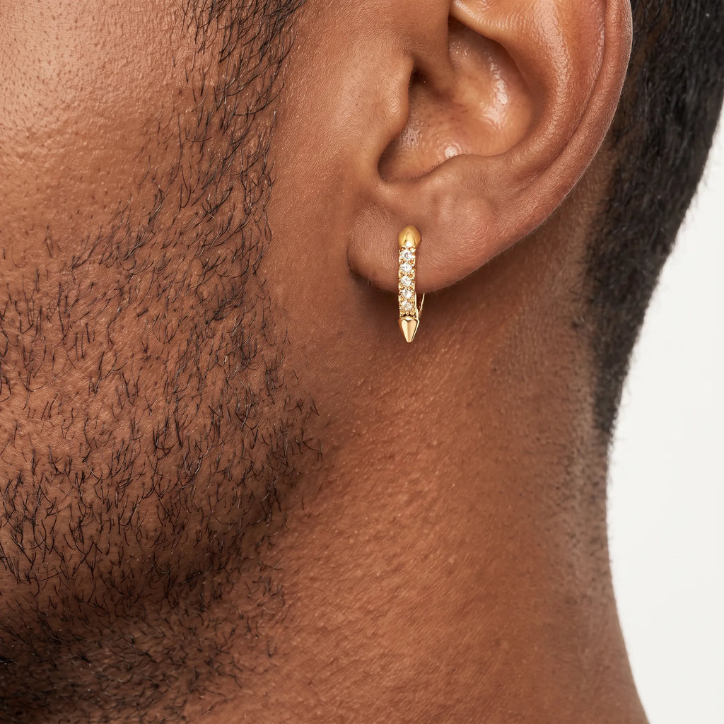 Titan Petite Pavé Spear Hoop Earrings