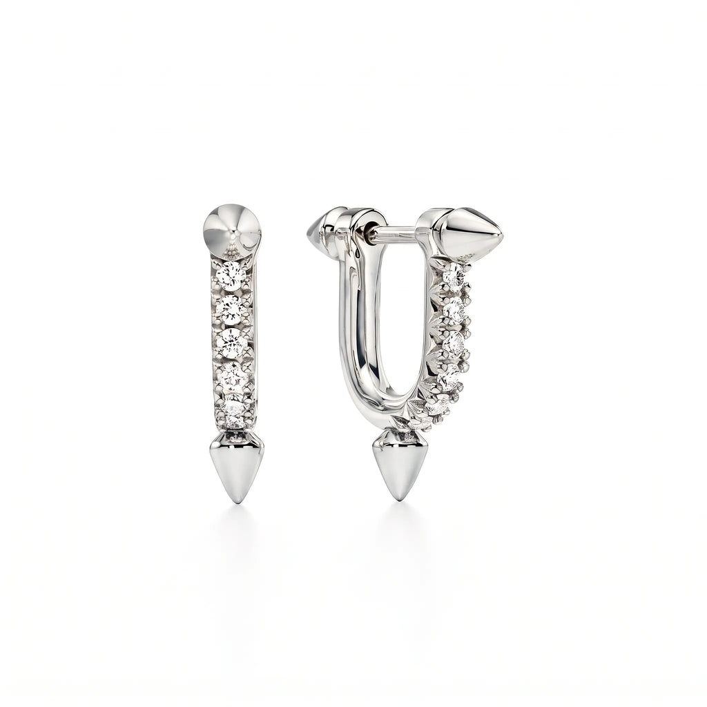 Titan Petite Pavé Spear Hoop Earrings