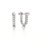 Titan Petite Pavé Spear Hoop Earrings