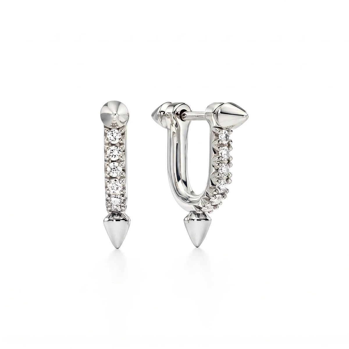 Titan Petite Pavé Spear Hoop Earrings