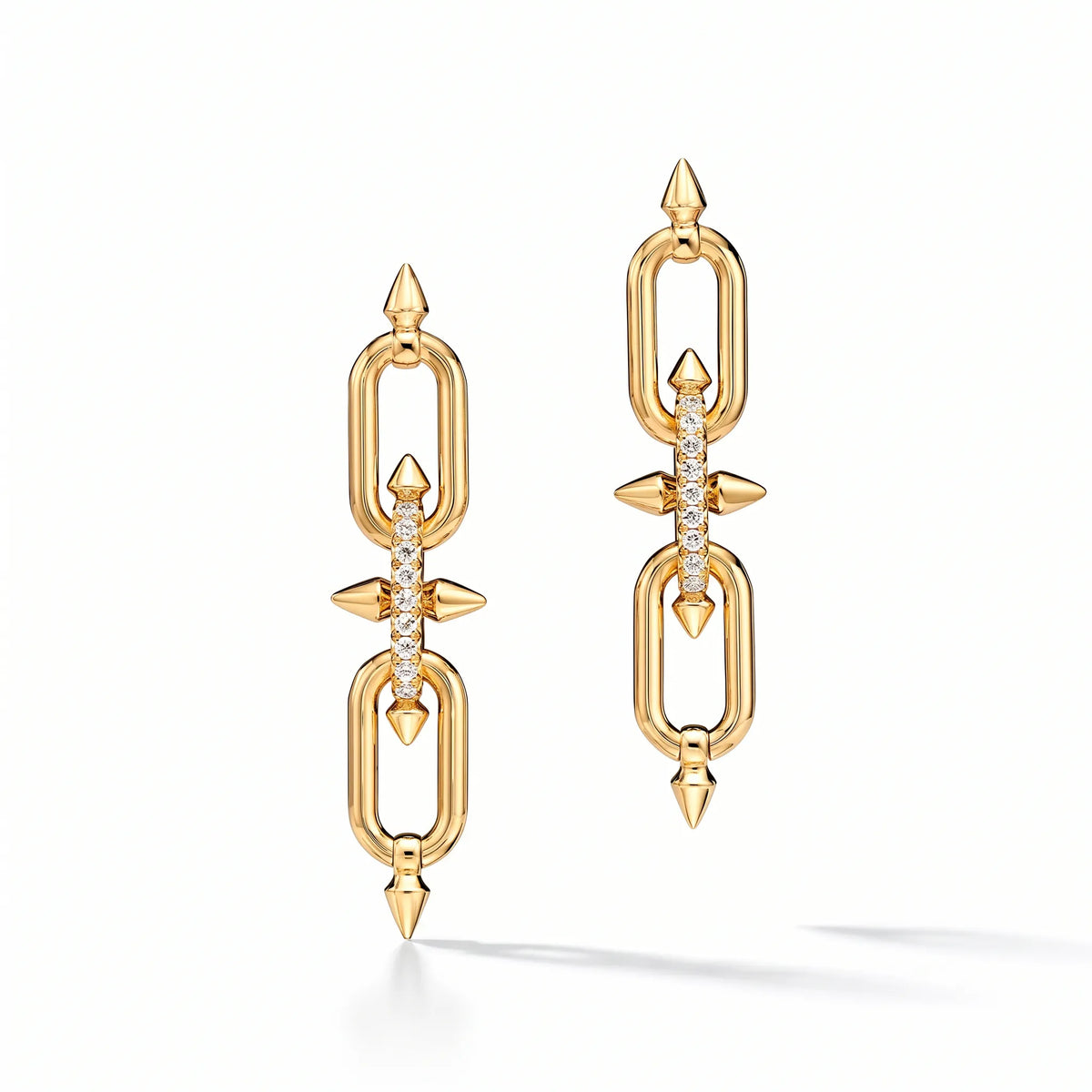 Titan Spear Double Link Drop Earrings