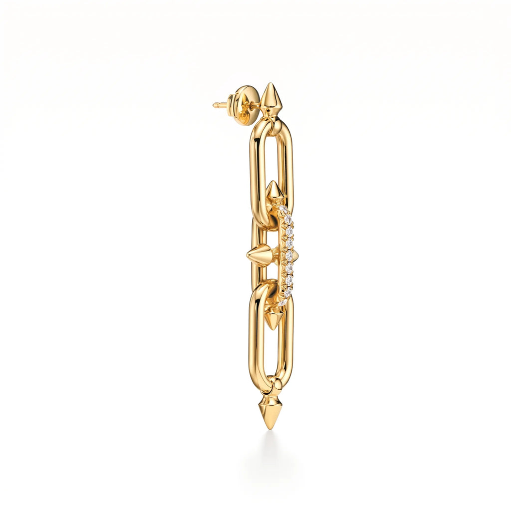 Titan Spear Double Link Drop Earrings