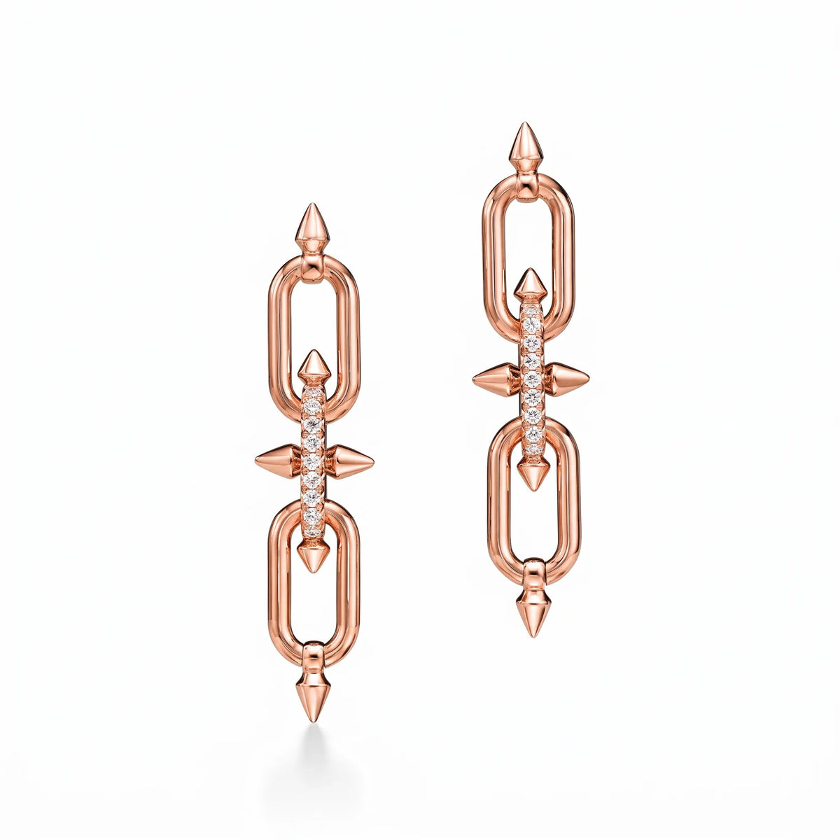 Titan Spear Double Link Drop Earrings