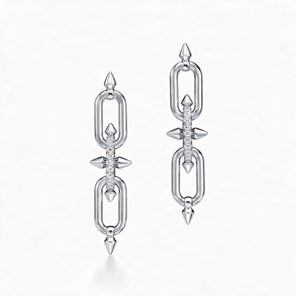 Titan Spear Double Link Drop Earrings