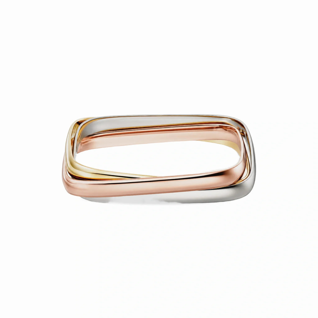 Trinity Continuum Three-Tone Square Link Bangle