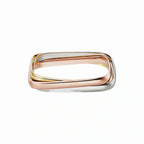 Trinity Continuum Three-Tone Square Link Bangle