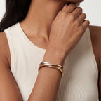 Trinity Continuum Three-Tone Square Link Bangle