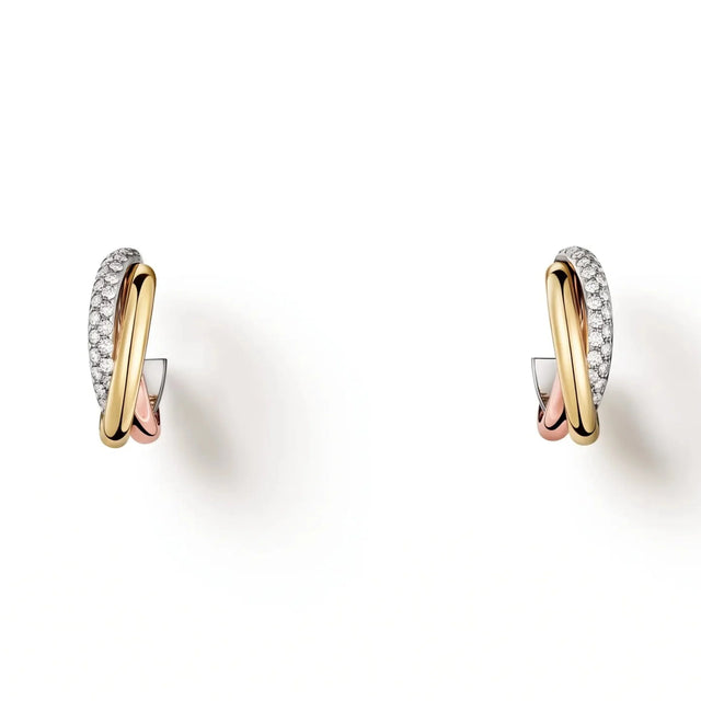 Trinity Harmonie Three-Tone Band Earrings