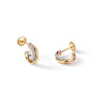 Trinity Harmonie Three-Tone Band Earrings