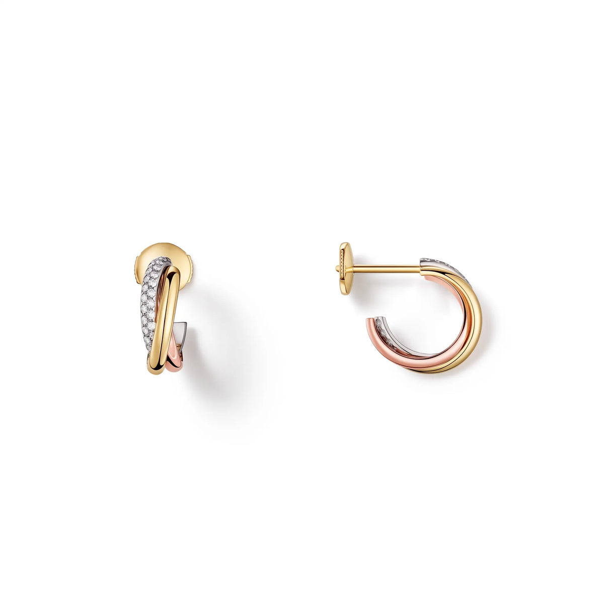 Trinity Harmonie Three-Tone Band Earrings