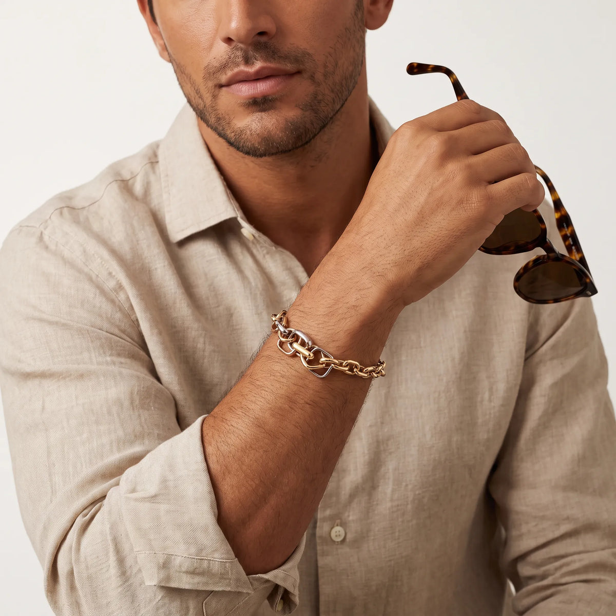 Trinity Liaison Three-Tone Chain Bracelet