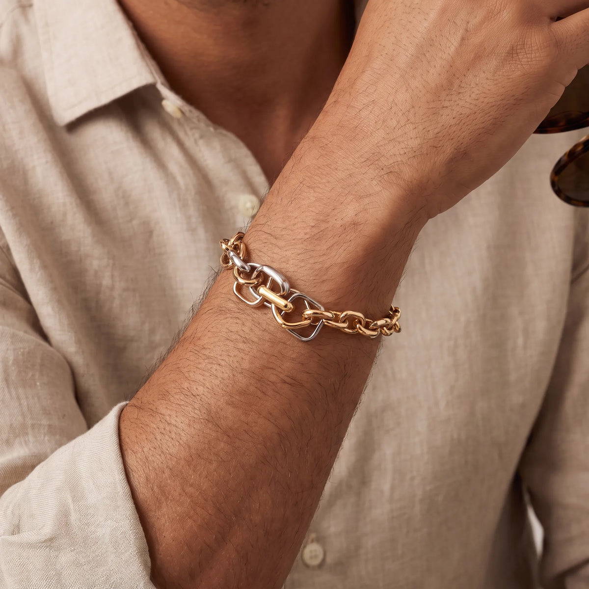 Trinity Liaison Three-Tone Chain Bracelet