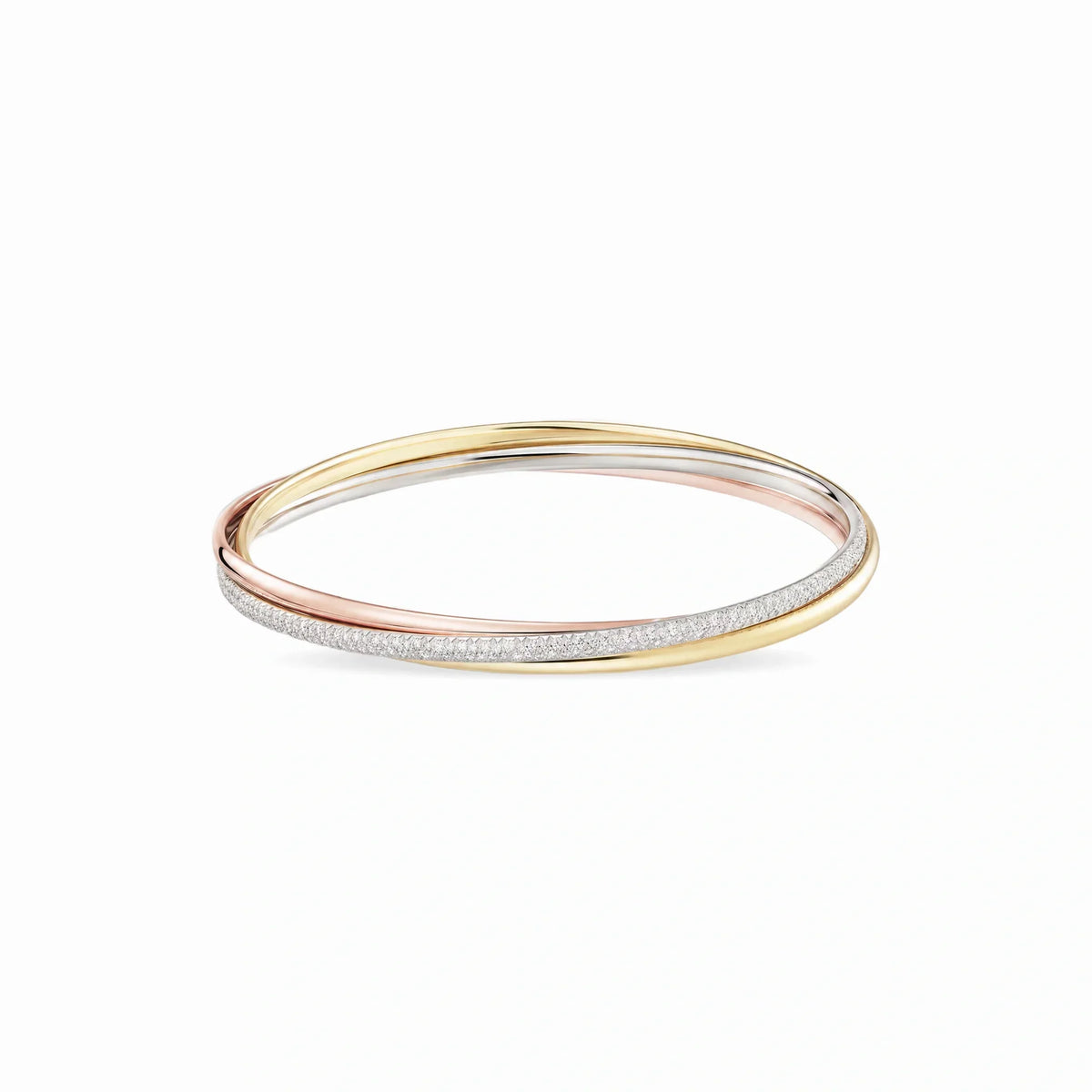 Trinity Lumiere Three-Tone Pavé Bangle