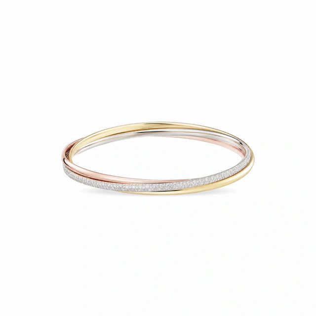 Trinity Lumiere Three-Tone Pavé Bangle
