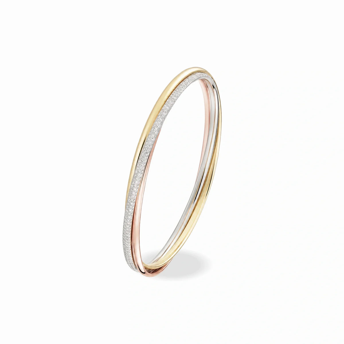 Trinity Lumiere Three-Tone Pavé Bangle
