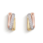 Trinity Three-Tone Cushion Pavé Earrings