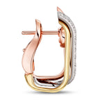 Trinity Three-Tone Cushion Pavé Earrings