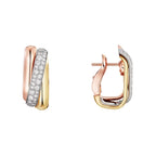 Trinity Three-Tone Cushion Pavé Earrings