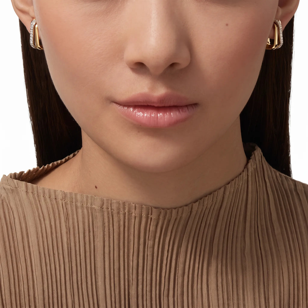 Trinity Three-Tone Cushion Pavé Earrings