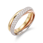 Trinity Three-Tone Pavé Rolling Ring