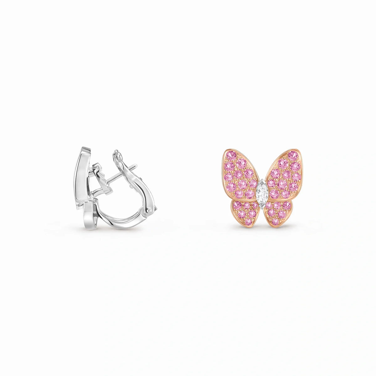 Two Butterfly Sparkling Butterfly Earrings