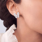Two Butterfly Sparkling Butterfly Earrings