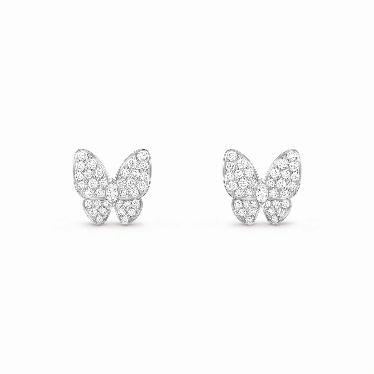 Two Butterfly Sparkling Butterfly Earrings