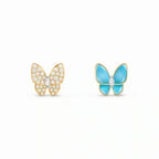 Two Butterfly Turquoise Wing Earrings