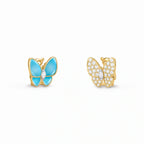 Two Butterfly Turquoise Wing Earrings