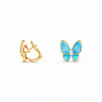 Two Butterfly Turquoise Wing Earrings